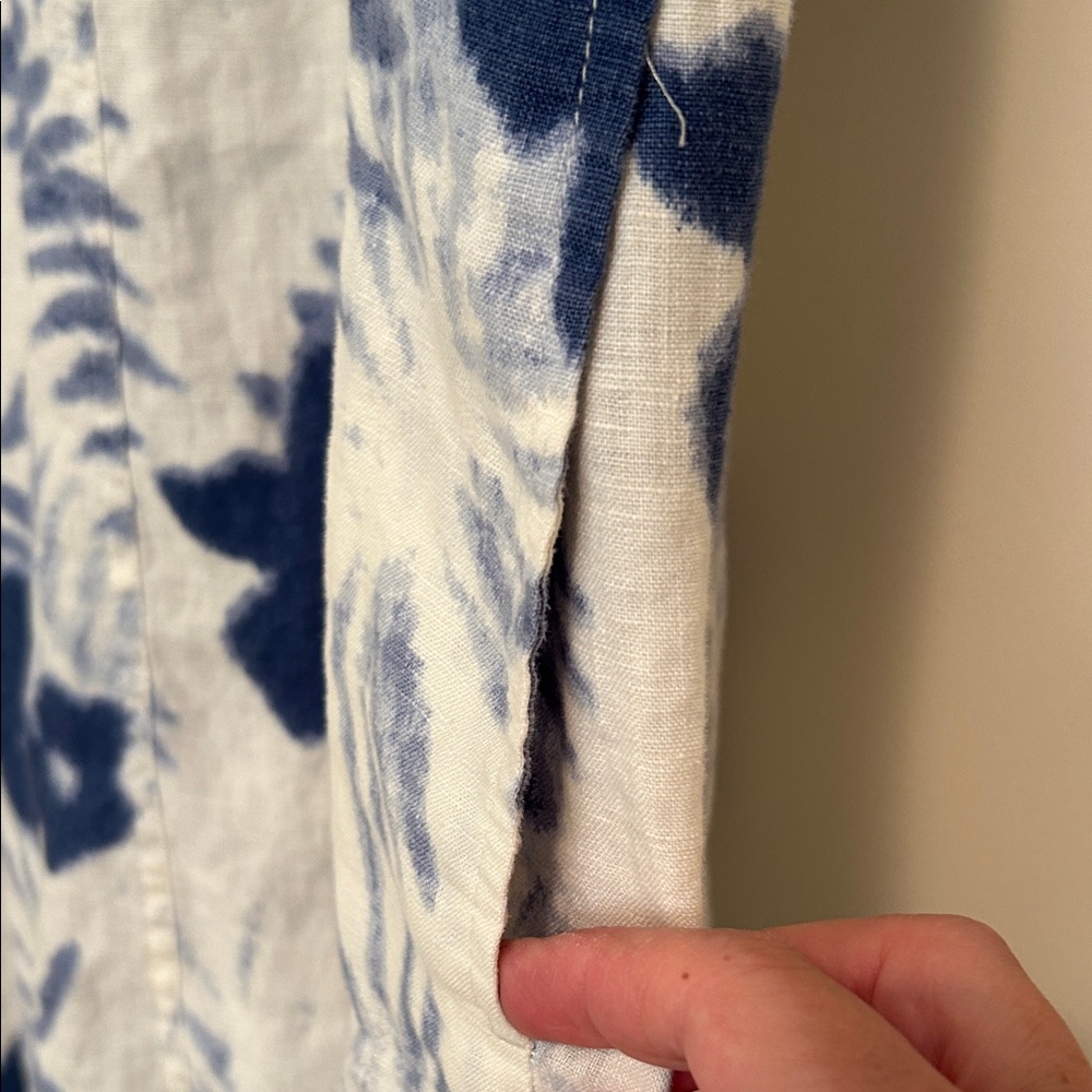 J.Jill floral  Blue and cream Sleeveless Dress - Picture 2 of 9